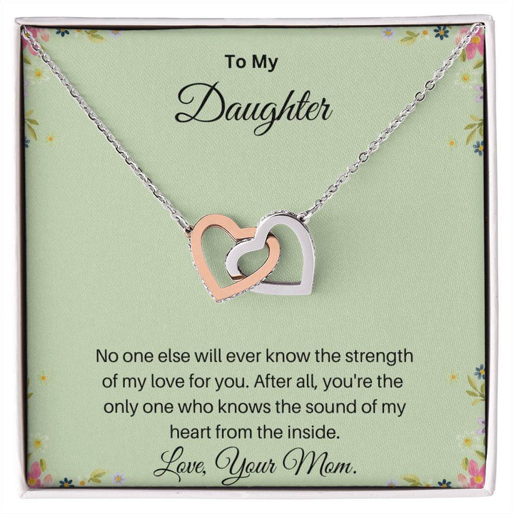 To My Daughter Interlocking Hearts necklace
