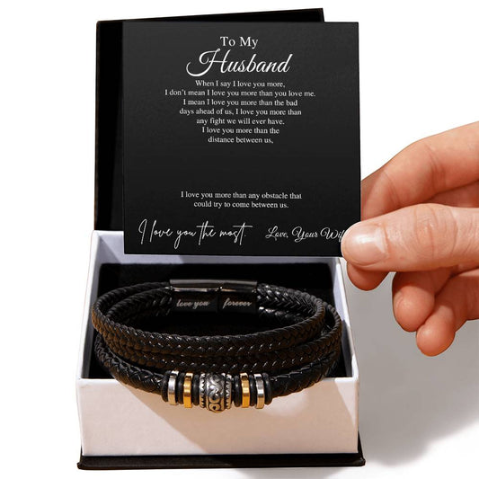 To My Husband | I Love You The Most - Men's "Love You Forever" Bracelet